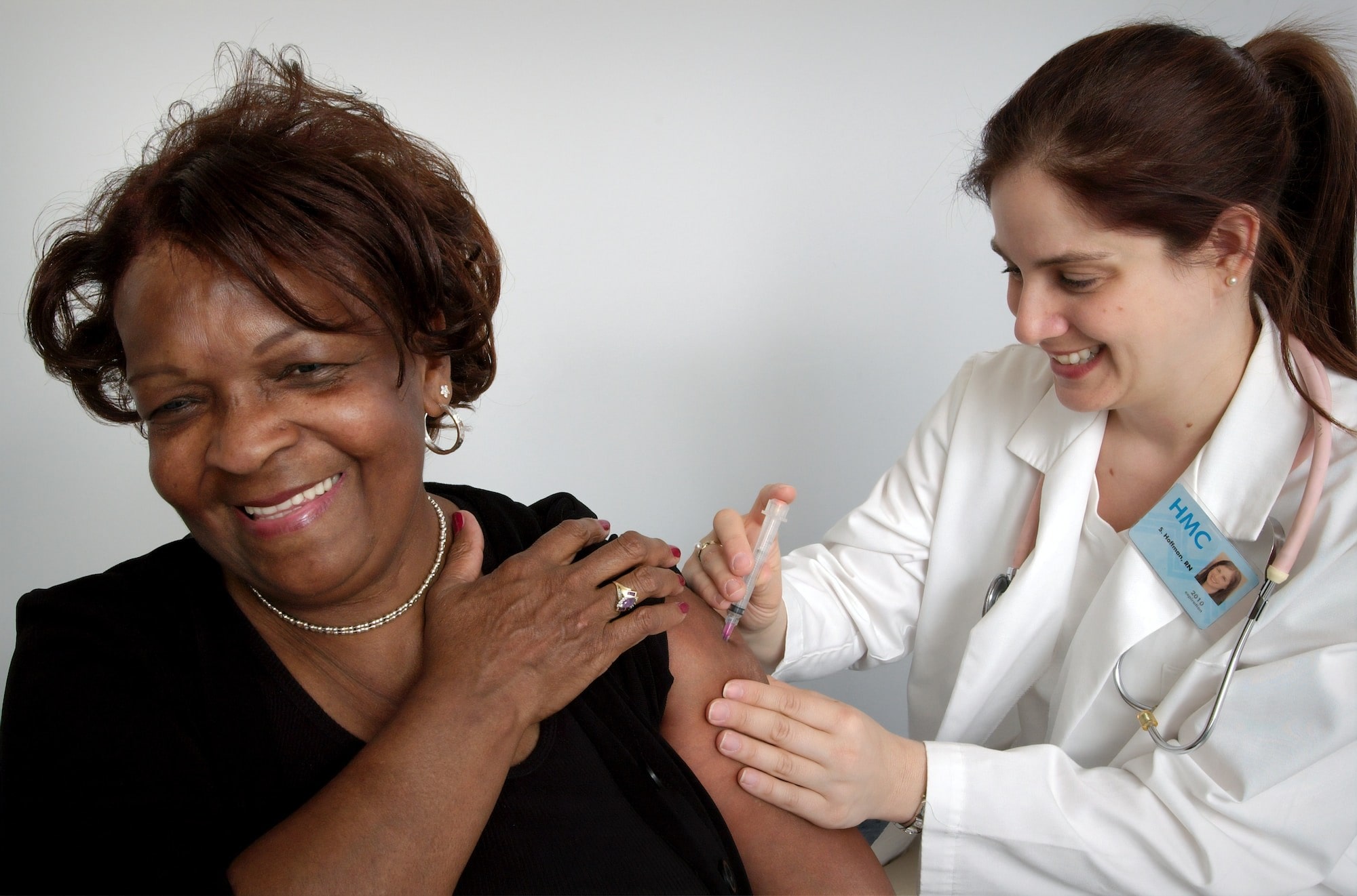 Patient receiving an injection