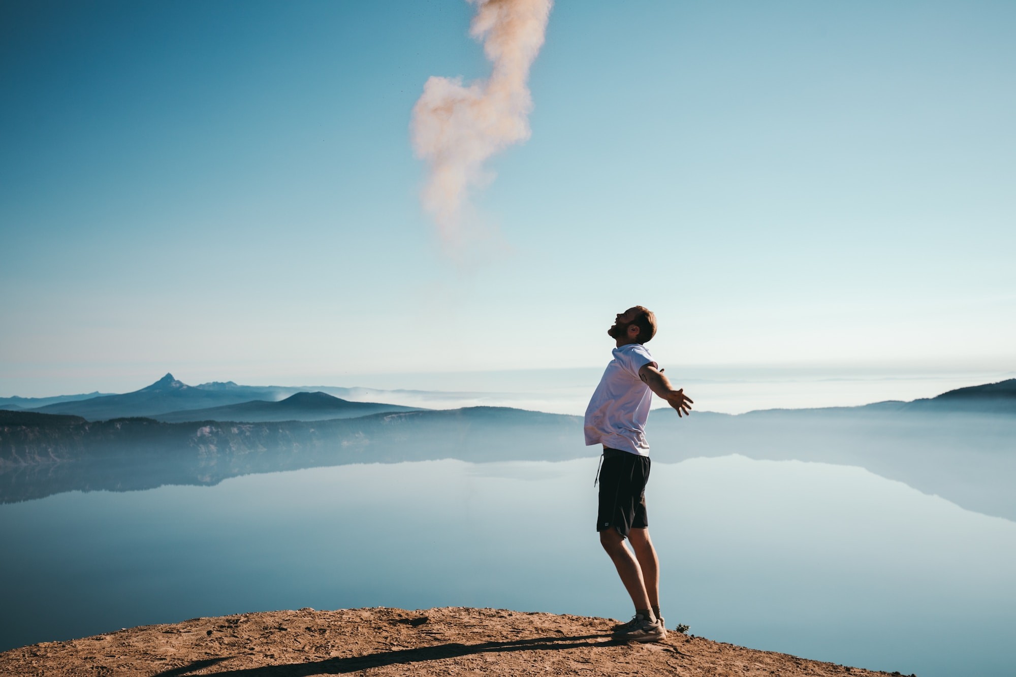 Man with outstretched arms